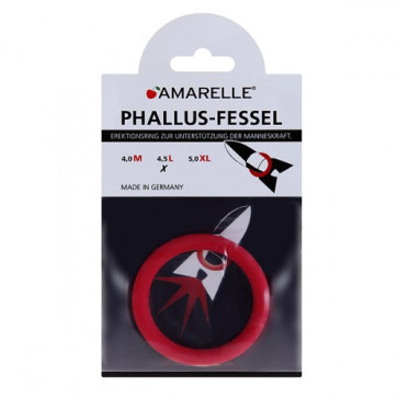 AMARELLE Phallus-Fessel, Latex Cockring, L, red, 