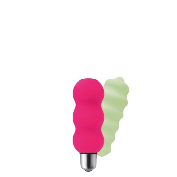 Joystick micro-set Gyro, Bullet Vibrator, Silikomed, Magenta & Pistachio, Insertable 7,6 cm (3 in), Ø 3 cm (1,2 in)