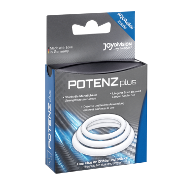 JoyDivision POTENZplus Cock & Ball Potency Ring, 3 Pack (S, M, L), Clear