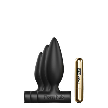 Pornhub Toys Trilogy Anal Training KIT with Bullet, Vibrating Silicone, Black