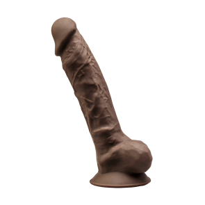 SILEXD Premium Silicone Dildo Model 1 9",  23 cm, brown