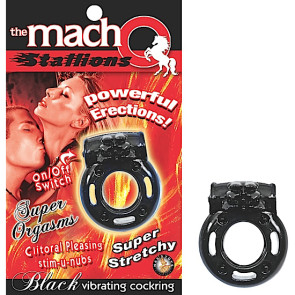 The Macho Stallions Vibrating Cockring, 4 cm (1,5 in), TPE (SEBS), Black