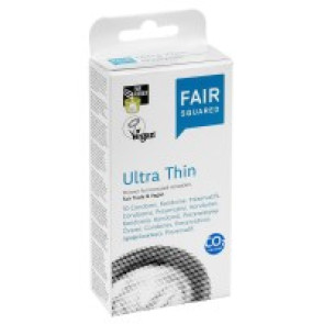FAIR SQUARED Ultrathin Condoms, Vegan & Fair Trade, 18cm, 100 pcs