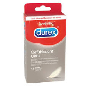 DUREX Gefühlsecht (Sensitive) Ultra Condoms, Latex, 18 cm (7,1 in), 12 pcs