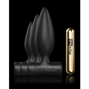 Pornhub Toys Trilogy Anal Training KIT with Bullet, Vibrating Silicone, Black