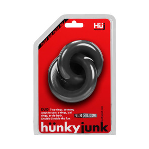 Hünky Junk Duo Linked Cock & Ball Rings, Black