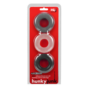 Hünky Junk Hüj3 Cockring 3 Pack, Grey/White/Black