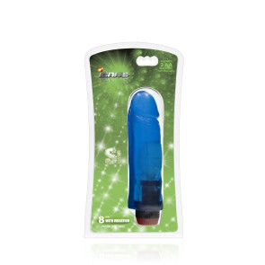 SI IGNITE Vibrator Cock RICKY, Vinyl, Blue, 20 cm (8 in), Ø 4,6 cm (1,8 in)