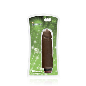 SI IGNITE Vibrator Cock RICKY, Vinyl, Brown, 20 cm (8 in), Ø 4,6 cm (1,8 in)