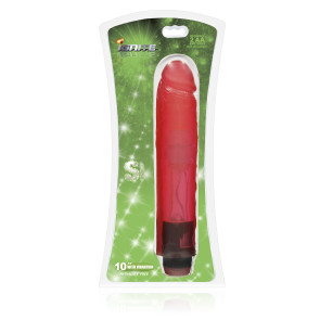 SI IGNITE Cock Dong with Vibration, Vinyl, Red, 26 cm (10 in), Ø 4,5 cm (1,75 in)