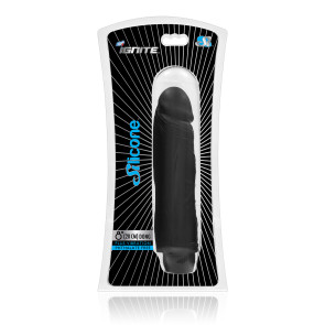 SI IGNITE Vibrating Silicone Dong, Vinyl, Black, 20 cm (8 in), Ø 4,6 cm (1,8 in)