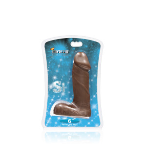 SI IGNITE Cock with Balls, Vinyl, Brown, 15 cm (6 in), Ø 4,6 cm (1,8 in)