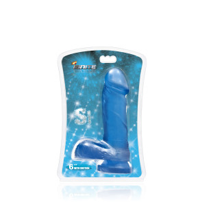 SI IGNITE Cock with Balls and Suction, Vinyl, Blue, 15 cm (6 in), Ø 4,6 cm (1,8 in)
