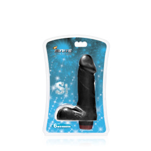 SI IGNITE Cock with Balls and with Vibration, Vinyl, Black, 15 cm (6 in), Ø 4,6 cm (1,8 in)
