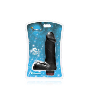 SI IGNITE Cock with Balls and with Vibration, Vinyl, Black, 15 cm (6 in), Ø 4,6 cm (1,8 in)