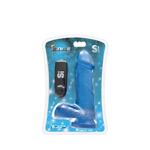 SI IGNITE Vibrating Cock with Balls and Suction, Vinyl, Blue, 15 cm (6 in), Ø 4,6 cm (1,8 in)