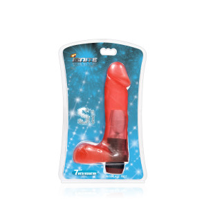 SI IGNITE Cock with Balls and Vibration, Vinyl, Red, 18 cm (7 in), Ø 4,8 cm (1,9 in)
