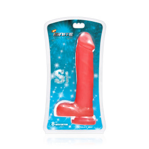 SI IGNITE Cock with Balls and Suction, Vinyl, Red, 20 cm (8 in), Ø 4,8 cm (1,9 in)