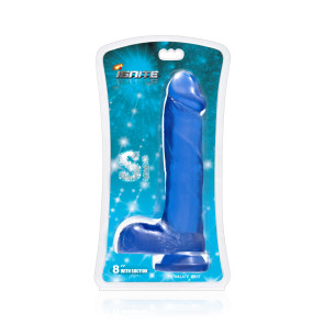 SI IGNITE Cock with Balls and Suction, Vinyl, Blue, 20 cm (8 in), Ø 4,8 cm (1,9 in)