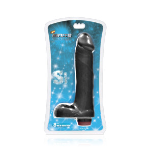 SI IGNITE Cock with Balls and Vibration, Vinyl, Black, 20 cm (8 in), Ø 4,8 cm (1,9 in)