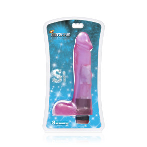 SI IGNITE Cock with Balls and Vibration, Vinyl, Purple, 20 cm (8 in), Ø 4,8 cm (1,9 in)