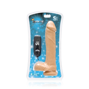 SI IGNITE Vibrating Cock with Balls and Suction, Vinyl, Flesh, 20 cm (8 in), Ø 4,8 cm (1,9 in)