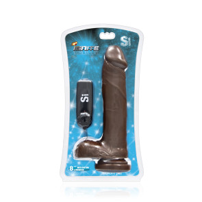 SI IGNITE Vibrating Cock with Balls and Suction, Vinyl, Brown, 20 cm (8 in), Ø 4,8 cm (1,9 in)