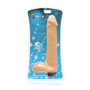 SI IGNITE Cock with Balls and Vibration, Vinyl, Flesh, 23 cm (9 in), Ø 4,8 cm (1,9 in)