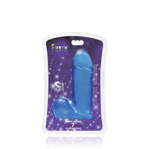 SI IGNITE Thick Cock with Balls, Vinyl, Blue, 18 cm (7 in), Ø 5,4 cm (2,1 in)