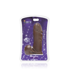 SI IGNITE Thick Cock with Balls, Vinyl, Brown, 18 cm (7 in), Ø 5,4 cm (2,1 in)