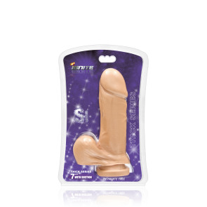 SI IGNITE Thick Cock with Balls and Suction, Vinyl, Flesh, 18 cm (7 in), Ø 5,4 cm (2,1 in)