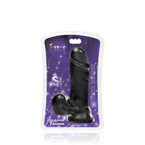 SI IGNITE Thick Cock with Balls and Suction, Vinyl, Black, 18 cm (7 in), Ø 5,4 cm (2,1 in)