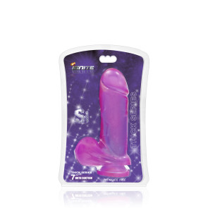 SI IGNITE Thick Cock with Balls and Suction, Vinyl, Purple, 18 cm (7 in), Ø 5,4 cm (2,1 in)