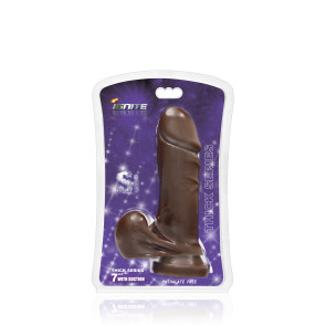SI IGNITE Thick Cock with Balls and Suction, Vinyl, Brown, 18 cm (7 in), Ø 5,4 cm (2,1 in)