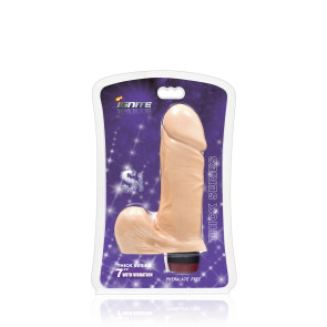 SI IGNITE Thick Cock with Balls and Vibration, Vinyl, Flesh, 18 cm (7 in), Ø 5,4 cm (2,1 in)