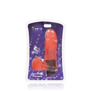 SI IGNITE Thick Cock with Balls and Vibration, Vinyl, Red, 18 cm (7 in), Ø 5,4 cm (2,1 in)