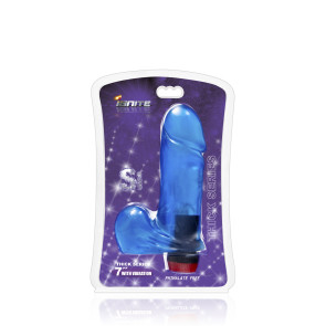 SI IGNITE Thick Cock with Balls and Vibration, Vinyl, Blue, 18 cm (7 in), Ø 5,4 cm (2,1 in)