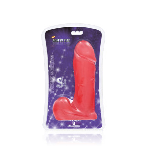SI IGNITE Thick Cock with Balls, Vinyl, Red, 20 cm (8 in), Ø 6,0 cm (2,4 in)
