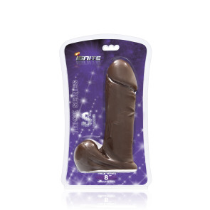 SI IGNITE Thick Cock with Balls, Vinyl, Brown, 20 cm (8 in), Ø 6,0 cm (2,4 in)