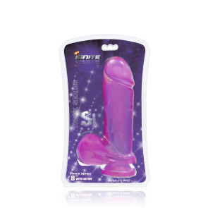 SI IGNITE Thick Cock with Balls and Suction, Vinyl, Purple, 20 cm (8 in), Ø 6,0 cm (2,4 in)