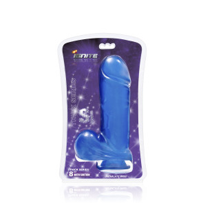 SI IGNITE Thick Cock with Balls and Suction, Vinyl, Blue, 20 cm (8 in), Ø 6,0 cm (2,4 in)