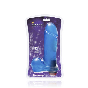 SI IGNITE Thick Cock with Balls and Vibration, 20 cm (8 in), Blue