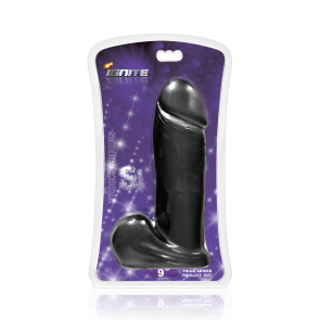 SI IGNITE Thick Cock with Balls, Vinyl, Black, 23 cm (9 in), Ø 6,3 cm (2,5 in)