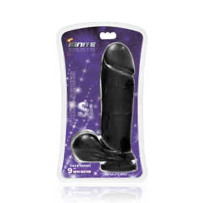 SI IGNITE Thick Cock with Balls and Suction, Vinyl, Black, 23 cm (9 in), Ø 6,3 cm (2,5 in)