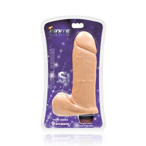 SI IGNITE Thick Cock with Balls and Vibration, Vinyl, Flesh, 23 cm (9 in), Ø 6,3 cm (2,5 in)