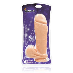 SI IGNITE Thick Cock with Balls and Suction, 25 cm (10 in), Flesh
