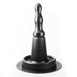 Hung System Easy Squat Toy Holder with Vinyl Dong, PP/TPE, Black, 22,5 cm (8,8 in), Ø 7 cm (2,8 in)