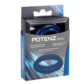 JoyDivision POTENZduo Cock & Ball Potency Ring, Silicone, Blue, Large