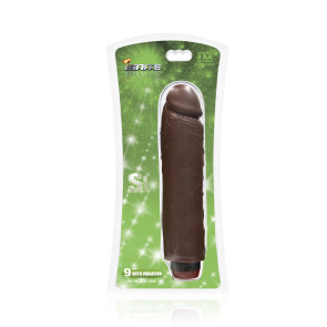 SI IGNITE Cock Dong with Vibration, Vinyl, Brown, 23 cm (9 in), Ø 4,6 cm (1,8 in)