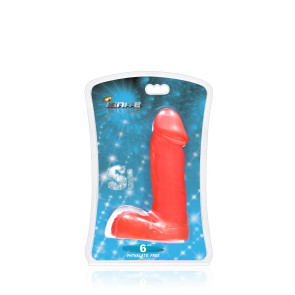 SI IGNITE Cock with Balls, Vinyl, Red, 15 cm (6 in), Ø 4,6 cm (1,8 in)